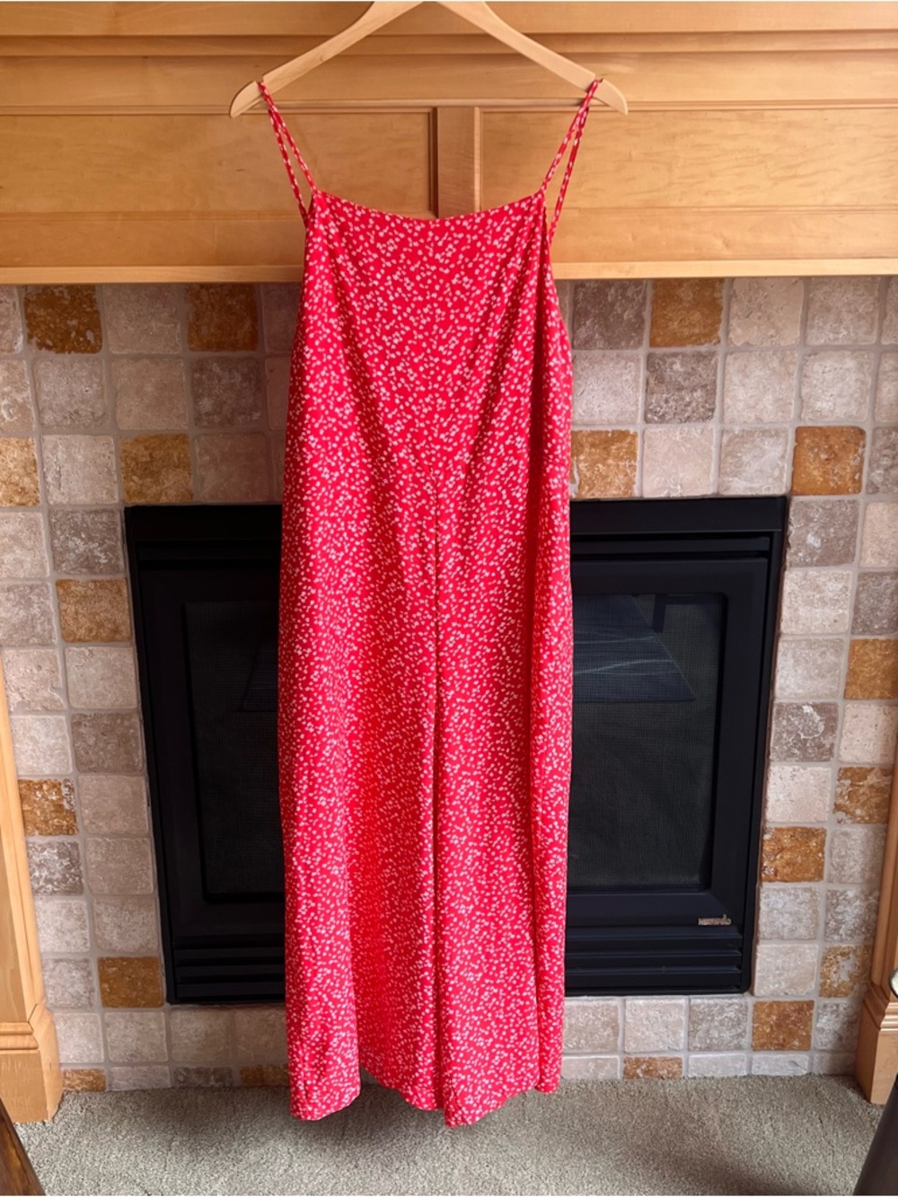 Wild Fable Orange Red Floral Spaghetti-Strap Jumpsuit - Size XL